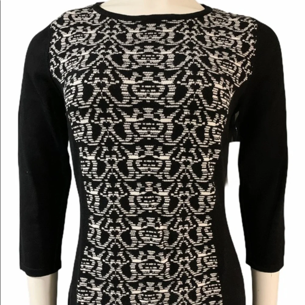 Nine‎ West Sweater Black Long Sleeve Knit Dress Size M - NEW